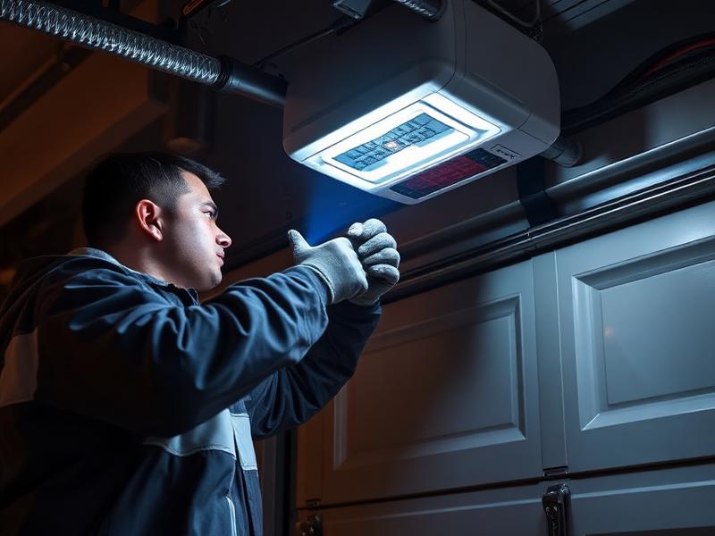 Emergency Services service - professional garage door technician at work