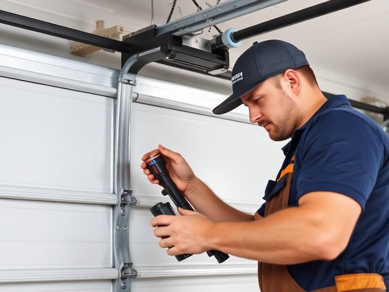 Maintenance Programs service - professional garage door technician at work
